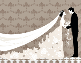 BrideWithLongVeil&Groom